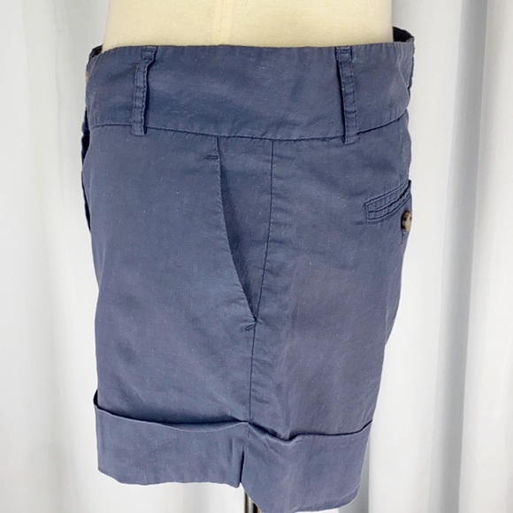 Theory Shorts Theory Slate Grey Cuffed Linen Shorts Poshmark